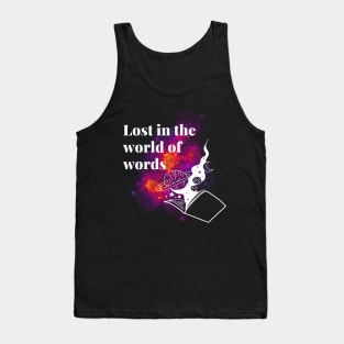 Bookworm lost in the world of words Tank Top